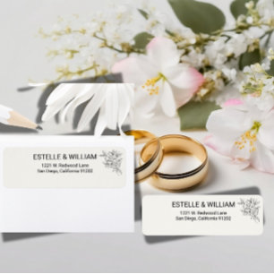 Art Deco Wedding Return Address Label 