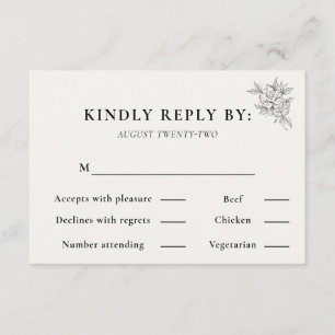 Art Deco Wedding RSVP Card 