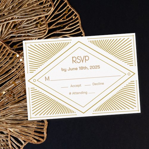 Art Deco Wedding RSVP  Enclosure Card