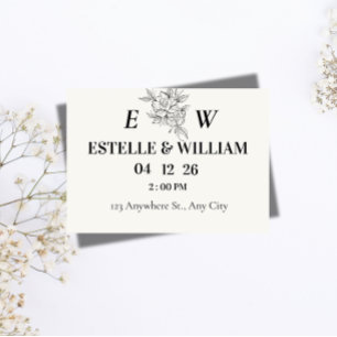 Art Deco Wedding Save the Date Card