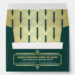 Art Deco Wedding Suite Matching Gold Green Envelope