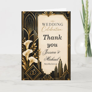 Art Deco Wedding Thank You Card