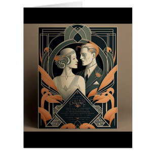 Art Deco wedding theme Cards