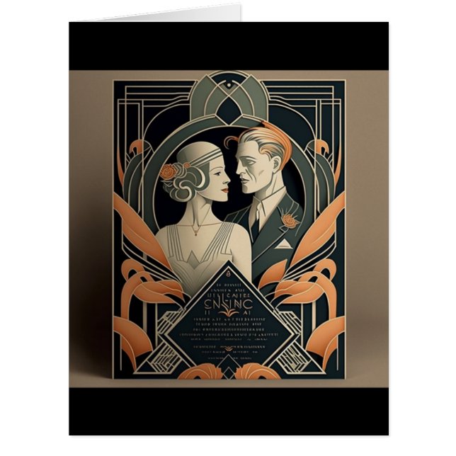 Art Deco wedding theme Cards (Front)