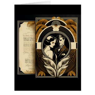 Art Deco wedding theme Cards