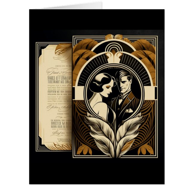 Art Deco wedding theme Cards (Front)