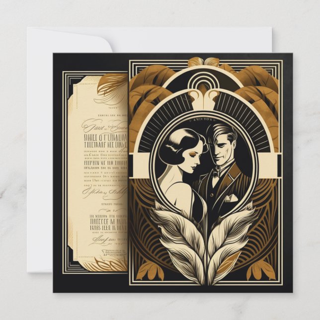 Art Deco wedding theme Note Card (Front)