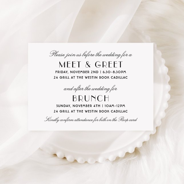 Art Deco Wedding Weekend Events Enclosure Card (Creator Uploaded)