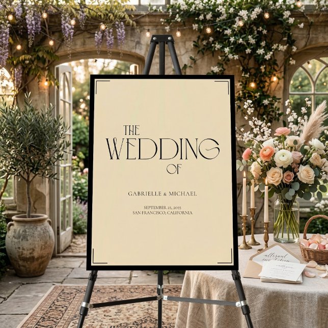 Art Deco Wedding Welcome Sign Black Cream (Creator Uploaded)