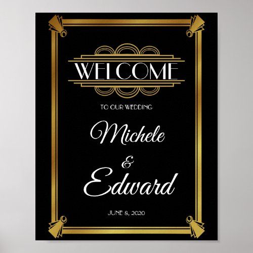 Art deco welcome Poster