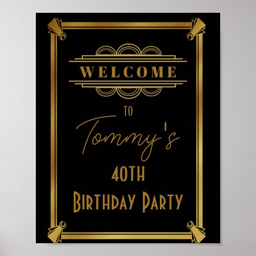 Art deco welcome Poster Birthday party
