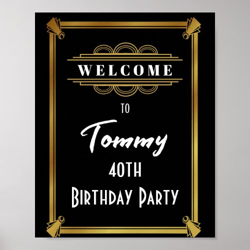 Art deco welcome Poster Birthday party