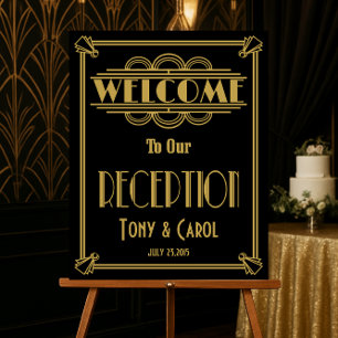 Art Deco Welcome to our wedding Reception Poster