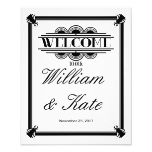 art deco, welcome to our wedding sign