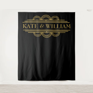 Art deco welcome wedding photo booth back drop