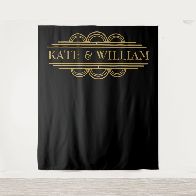 Art deco welcome wedding photo booth back drop (Front)