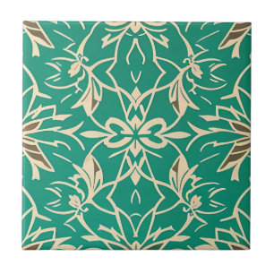 Art Deco Whimsical Floral Tile