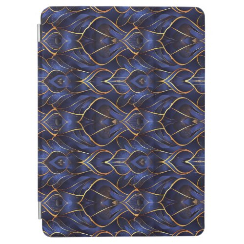 Art Deco Whimsical Vintage Blue Floral Pattern iPad Air Cover