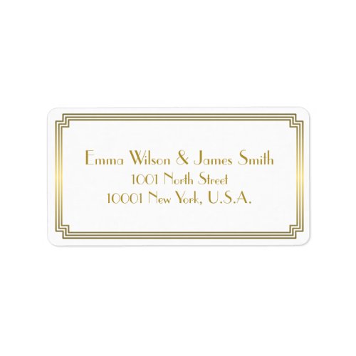 Art Deco White Gold Address Labels