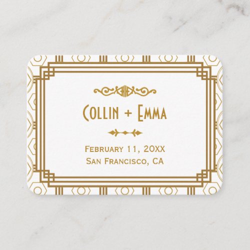 Art Deco Wedding Place Cards Business Card Templates