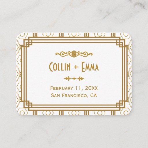 Customizable Art Deco Wedding Place Cards Business Card Templates