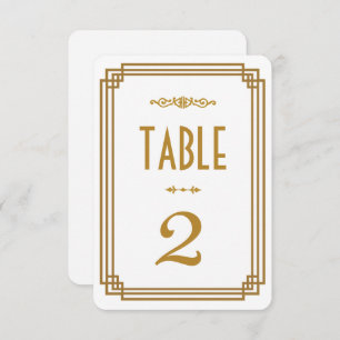 Art Deco White Wedding Table Numbers