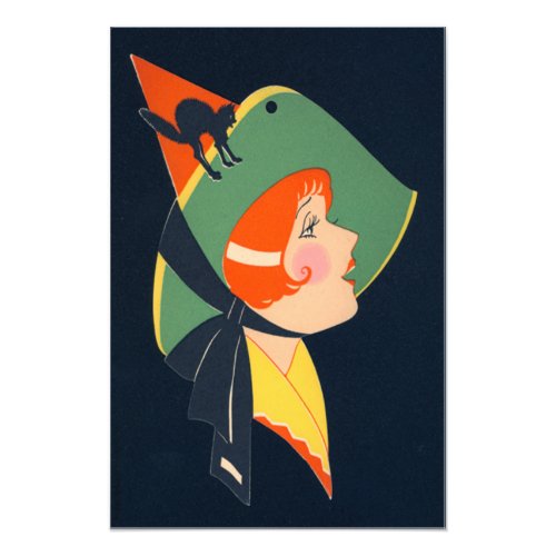 Art Deco Witch Hat Black Cat Photo Print