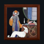 Art Deco Woman and Borzoi Jewelry Box<br><div class="desc">Art Deco Woman and Borzoi jewelry box.</div>