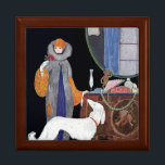 Art Deco Woman and Borzoi Jewelry Box<br><div class="desc">Art Deco Woman and Borzoi jewelry box.</div>