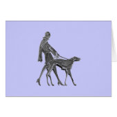 Art Deco Woman and Dog (Front Horizontal)