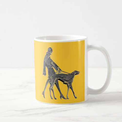 Art Deco Woman and Dog Coffee Mug