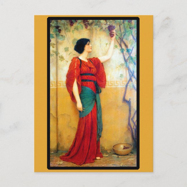 Art Deco Woman and Grapes Postcard (Front)