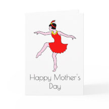 Art Deco Woman Dancer Red Dress Mother's Day