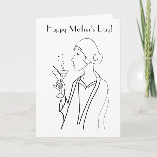 Art Deco Woman Happy Mothers Day Card