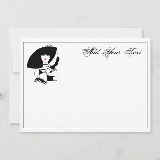 Art Deco Woman In Big Hat Gloves RL (Front)