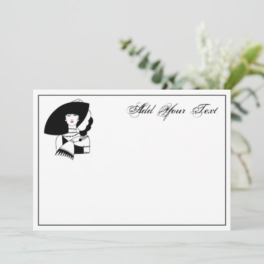 Art Deco Woman In Big Hat Gloves RL (Standing Front)