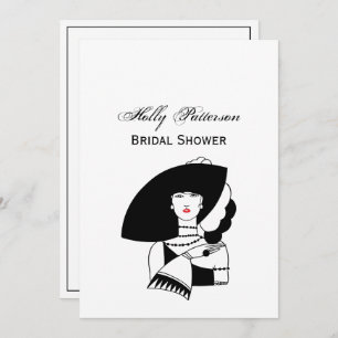 Art Deco Woman In Big Hat Gloves RL Invitation