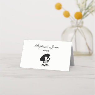Art Deco Woman In Big Hat Gloves RL Place Card