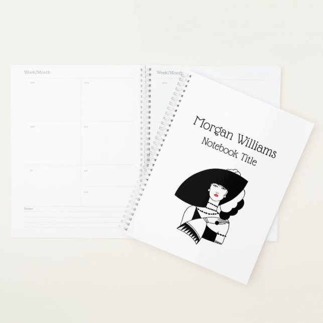 Art Deco Woman In Big Hat Gloves RL Planner (Display)