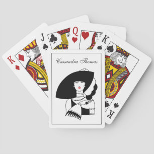 Art Deco Woman In Big Hat Gloves RL Poker Cards