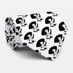 Art Deco Woman In Big Hat Gloves RL Tie