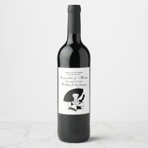 Art Deco Woman In Big Hat Gloves RL Wine Label