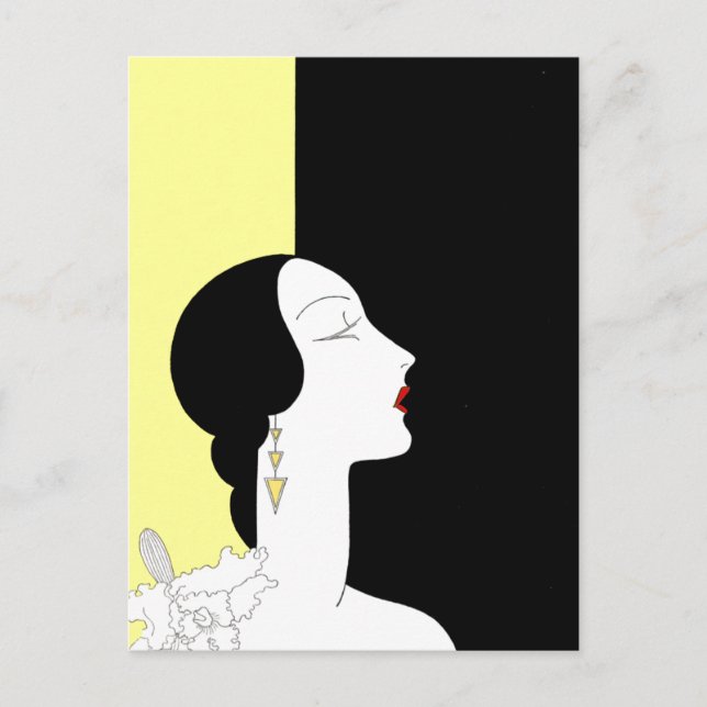 Art Deco Woman in Profile Postcard (Front)