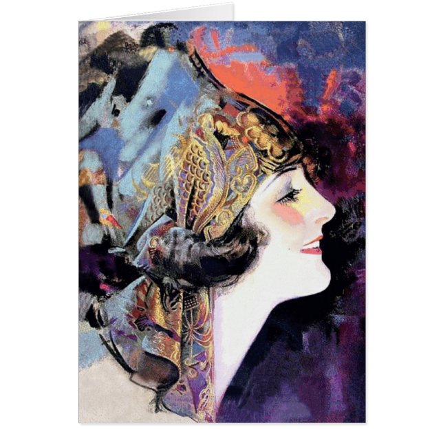 Art Deco Woman in Scarf (Front)