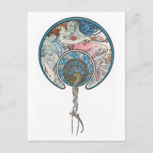 Art Deco Woman Lady Vintage Illustration Postcard (Front)