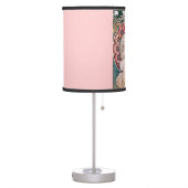 Art Deco woman Paris pink dress Mucha Table Lamp (Left)