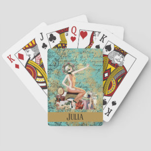 Art Deco Woman Personalized Poker Cards