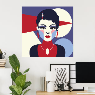 Art Deco Woman Portrait Poster