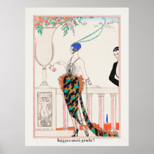 Art deco woman vintage illustration george barbier poster