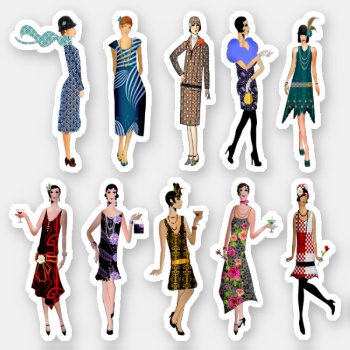 Art Deco Women High Fashion Sticker by AutumnRoseMDS at Zazzle